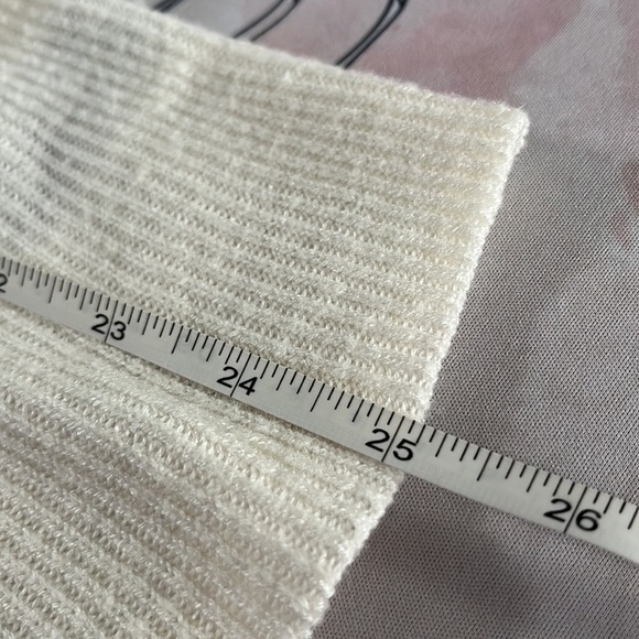 Cable Stitch ivory white boat neck sweater ruched sleeves soft cozy size small - Picture 8 of 9